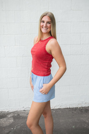 Red Sleeveless Tank