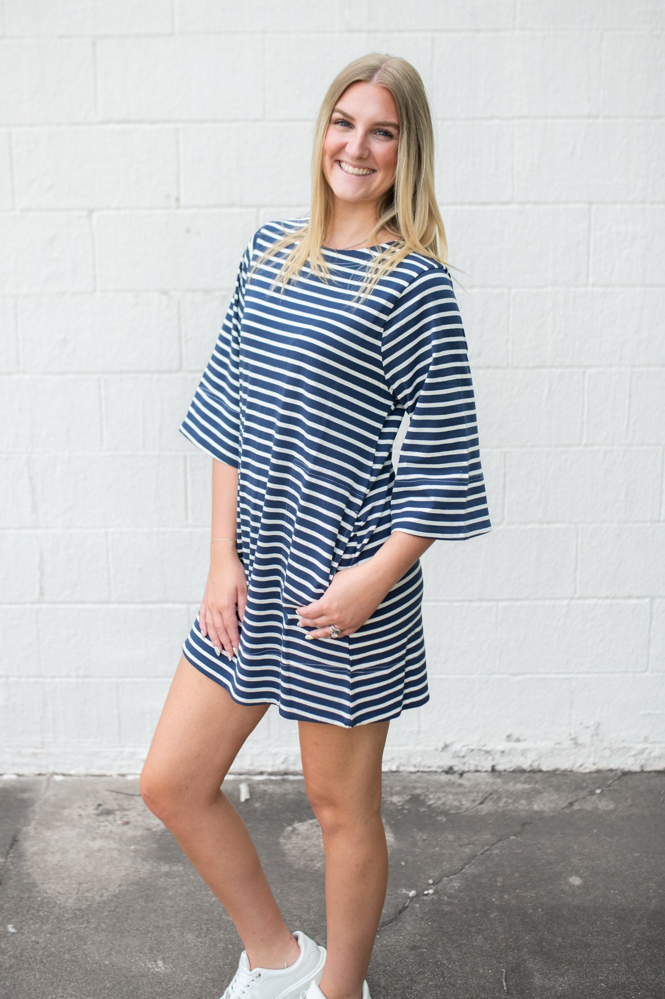 buffalo ladies' striped dress Buffalo Ladies' Striped Dress, Short Sleeve, Black Stripes - Size XL