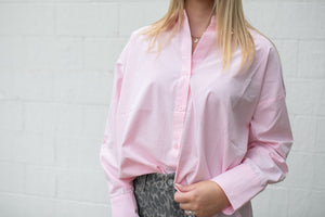 Soft Pink LS Button Up Top