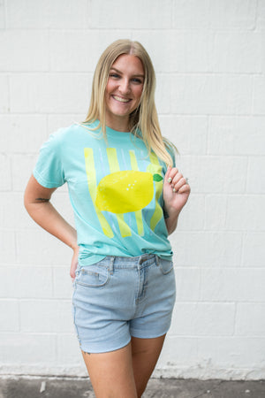 Striped Lemon Chalky Mint Graphic Tee
