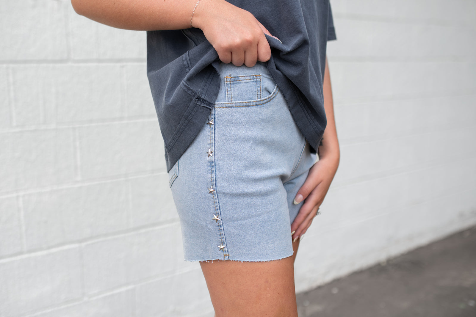 4th Of July Star Studded Denim Shorts