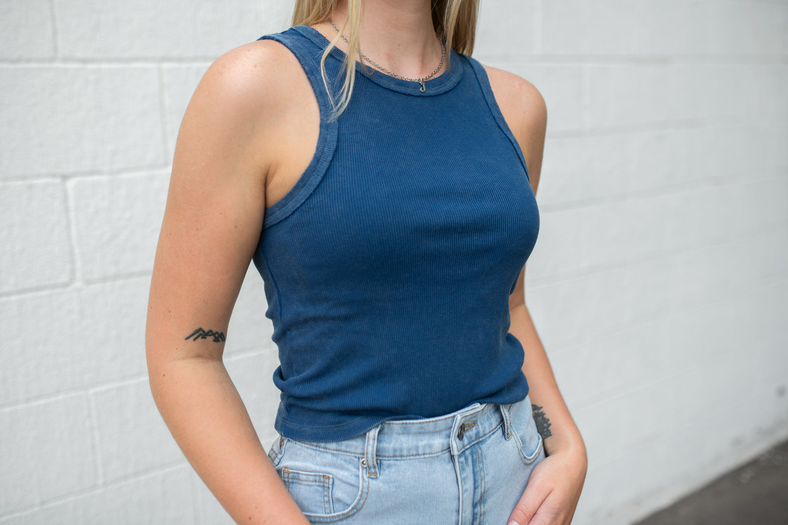 Blue Sleeveless Tank
