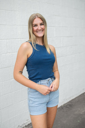 Blue Sleeveless Tank