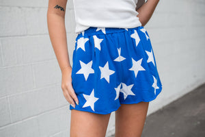 4th Of July Star Printed French Terry Shorts