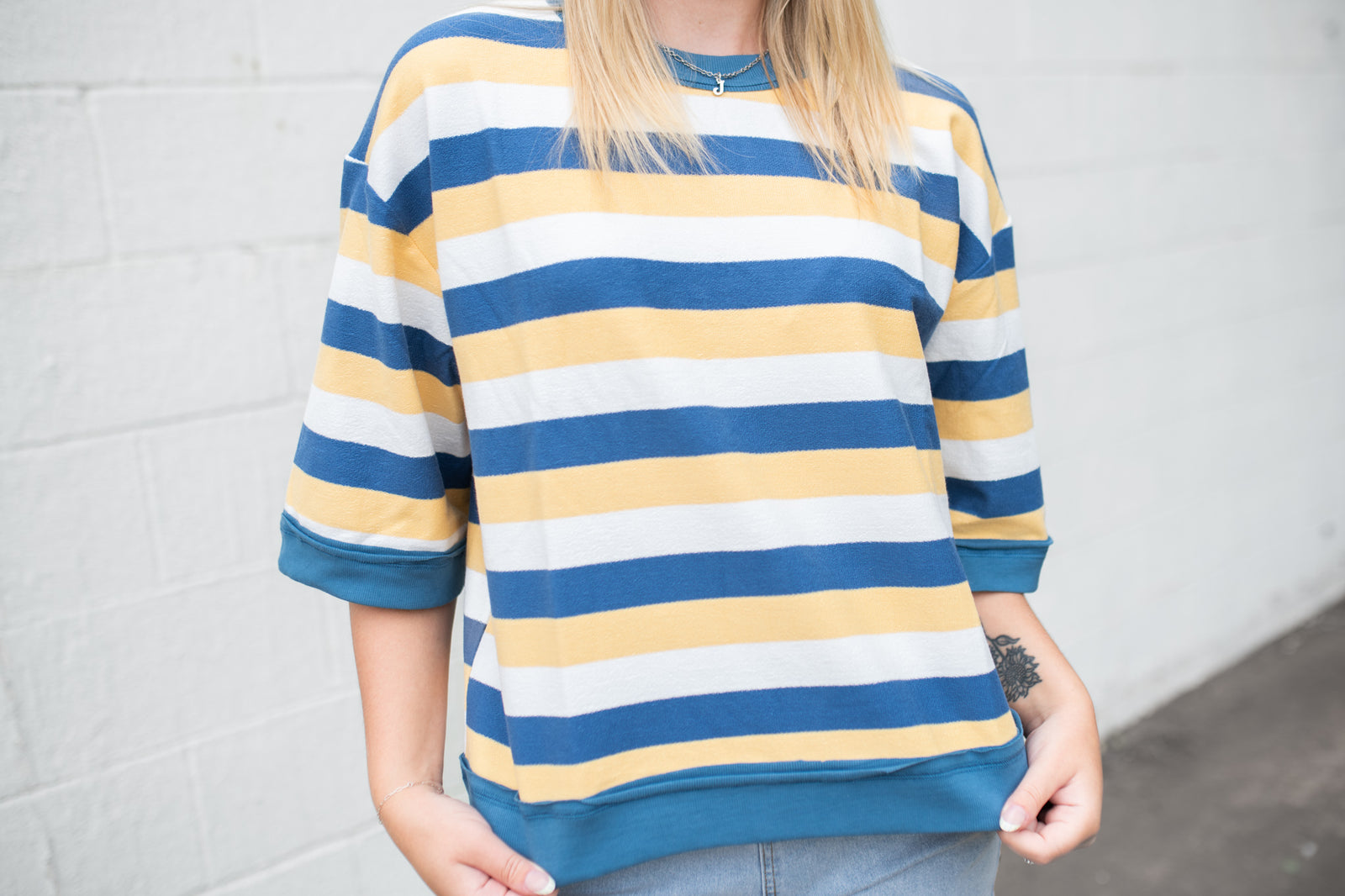 Multi Stripe French Terry Shirt
