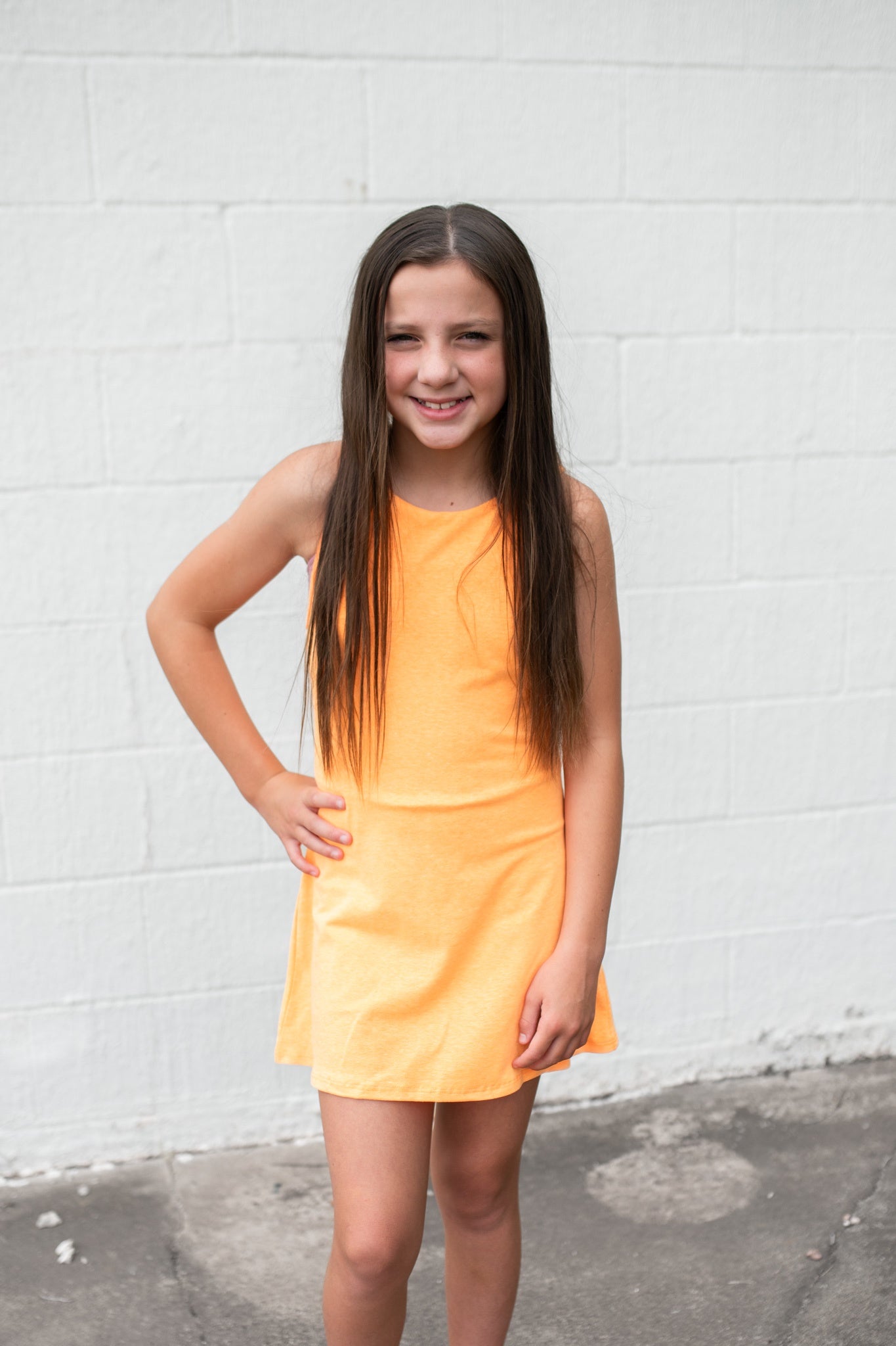 Cross Strap Back Mini Dress Orange