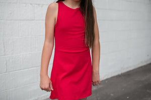 Cross Strap Back Mini Dress Red