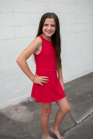 Cross Strap Back Mini Dress Red