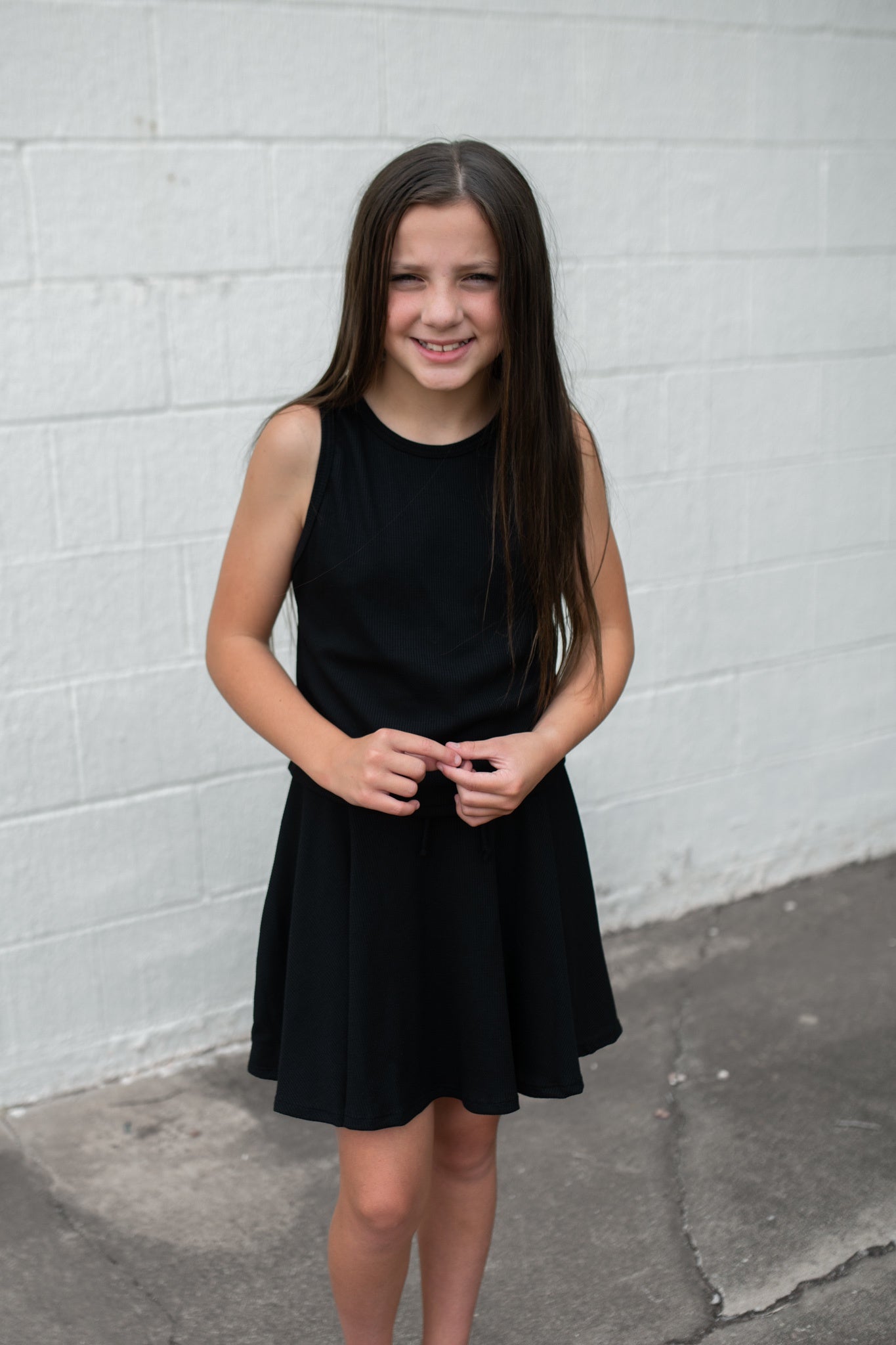 Sleeveless Tank & Skort Set Black