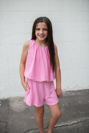 Curly Wrinkle Fabric Shorts Pink