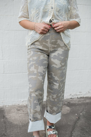 Logan High Rise Dad Jean Tan Camo
