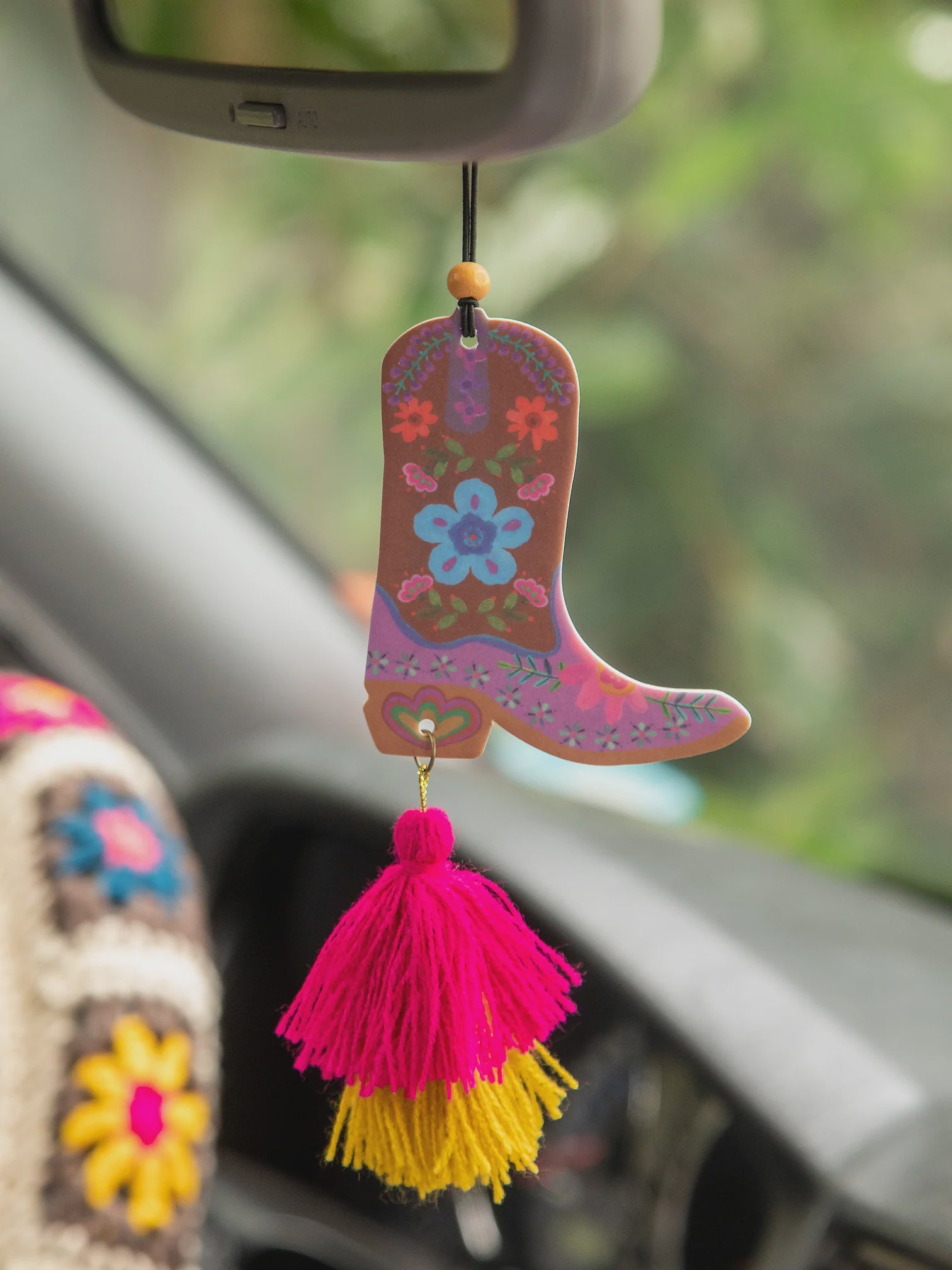 Floral Boot Car Freshner with Tassle