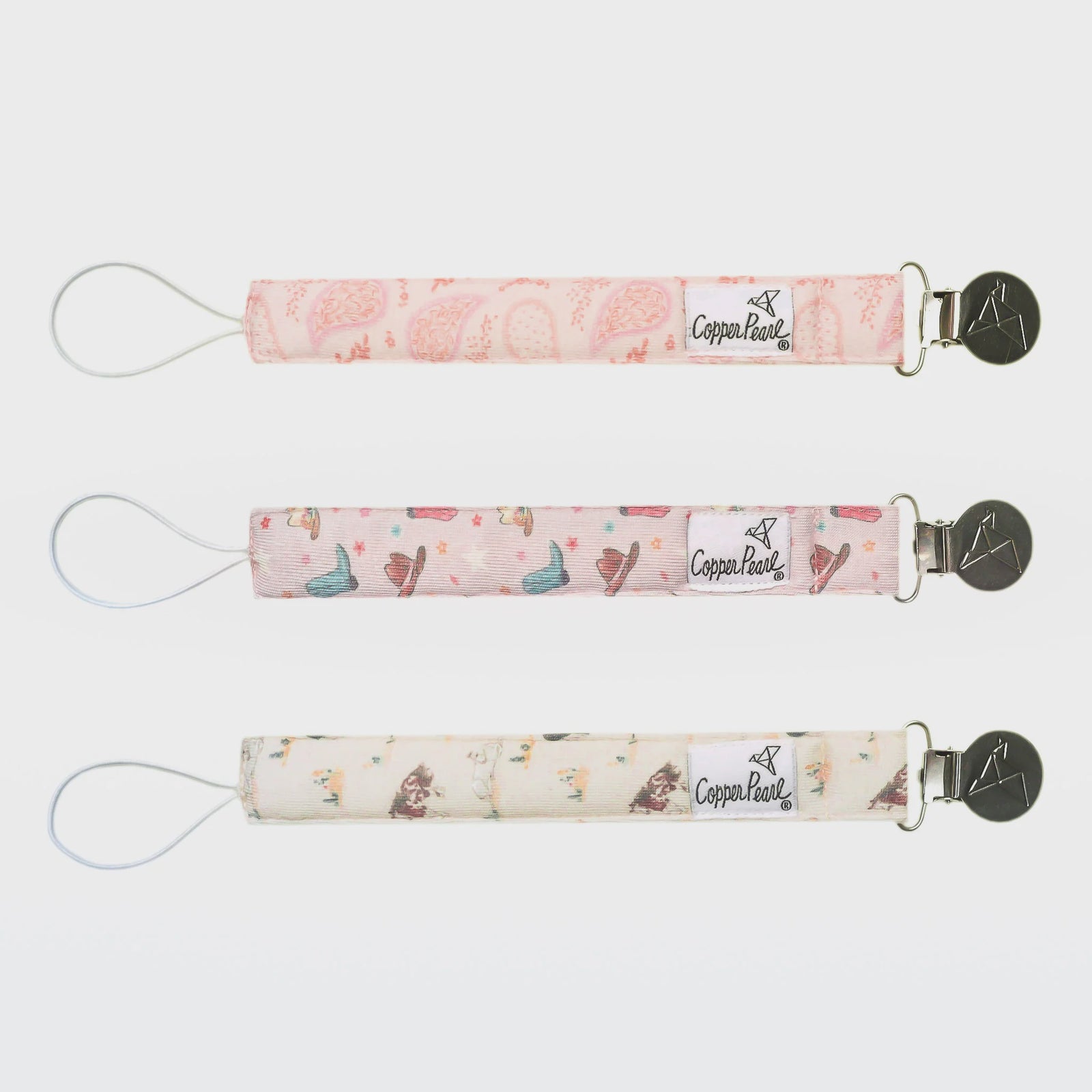 Cheyenne Copper Pearl Binky Clip Set