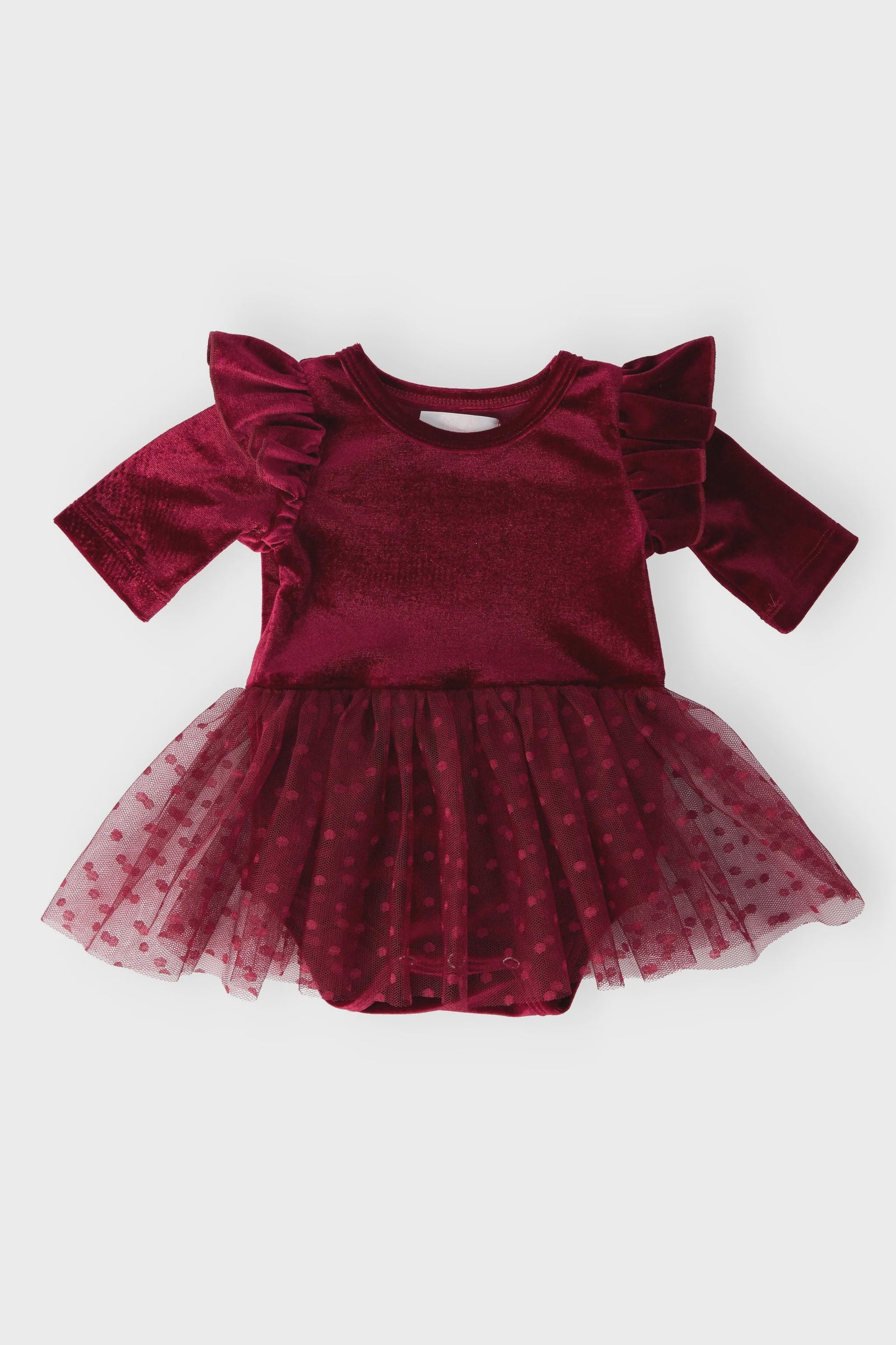 Cranberry Velvet TuTu Bodysuit