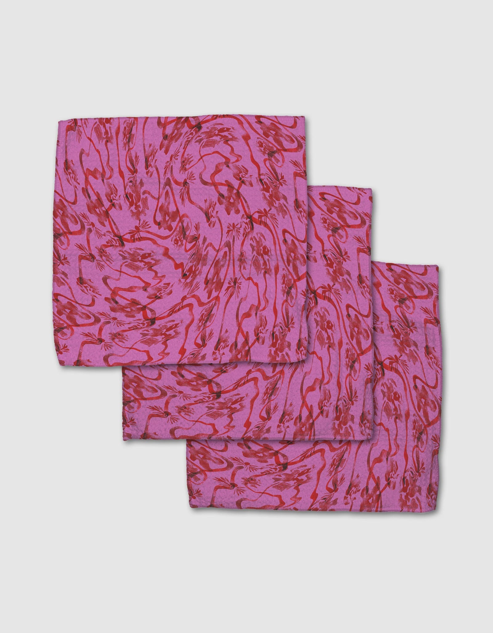 Floral Swirls Pink Dishcloths