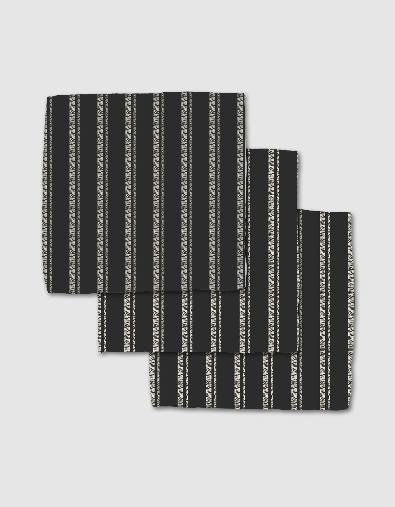 Zebra Pin Stripe Black Dishcloth