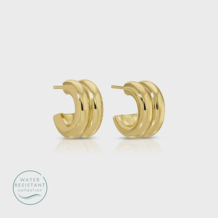 Small Bold Hoop Earrings Gold