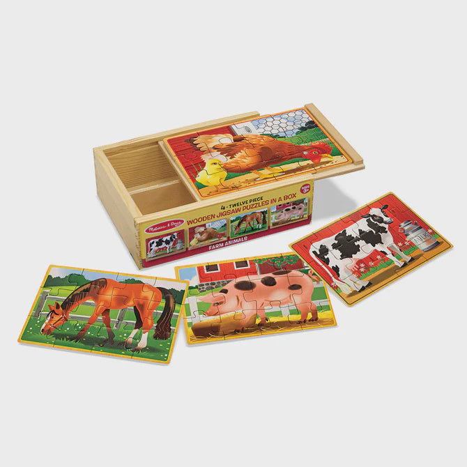 Melissa & Doug Farm Animals Puzzles in a Box