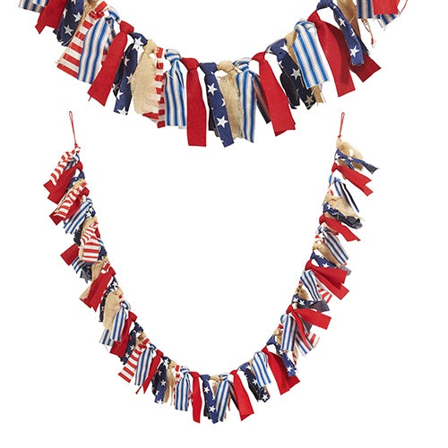 Raz Imports 5.5" American Flag Tie Garland