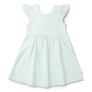 Flutter Summer Dress Green Stripes
