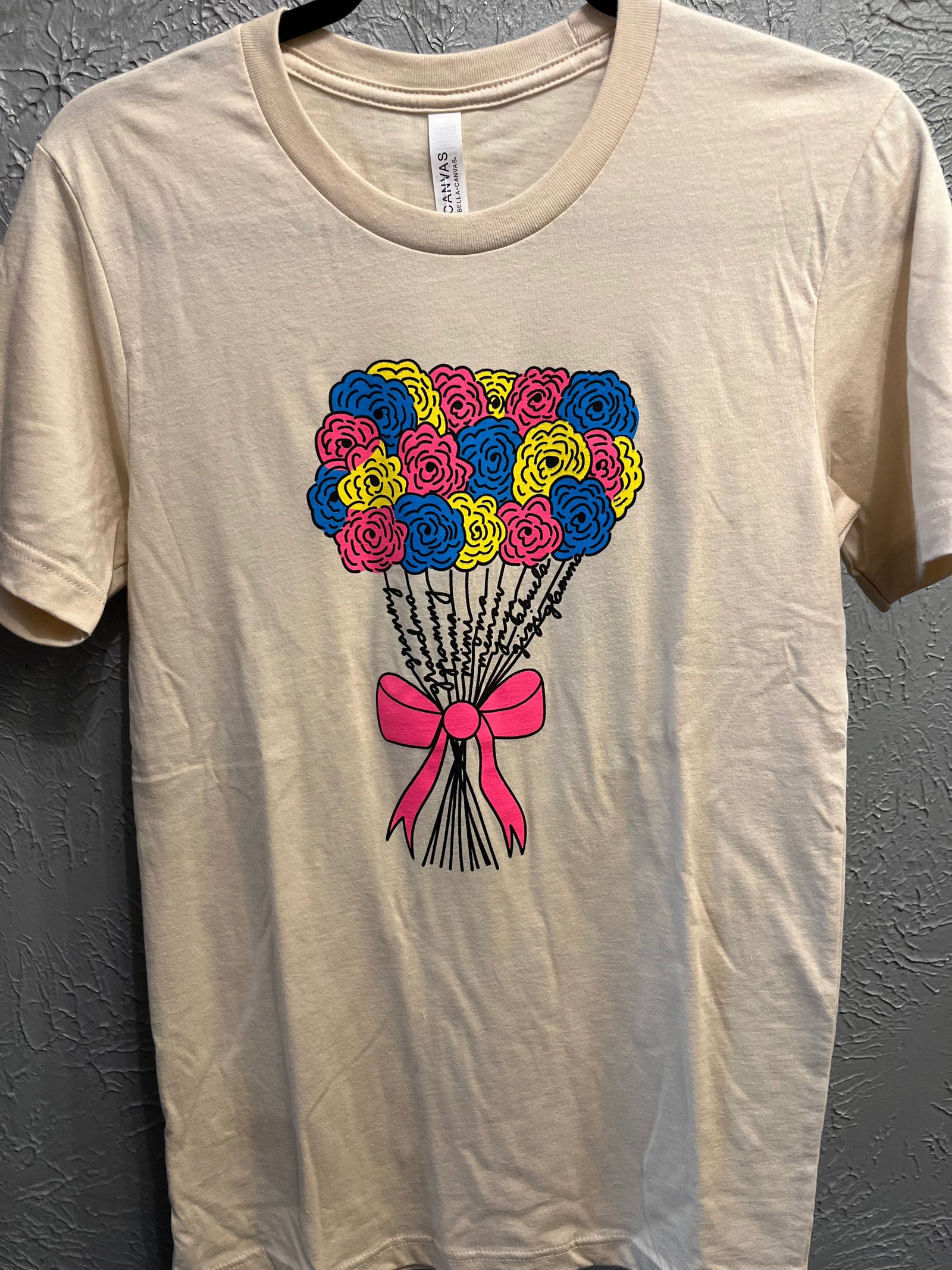 Grandma Floral Name Graphic Tee-Soft Cream