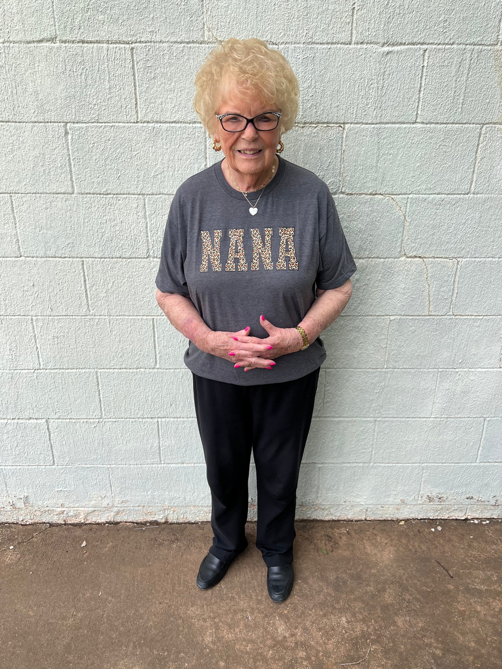 Nana Leopard Graphic Tee Charcoal