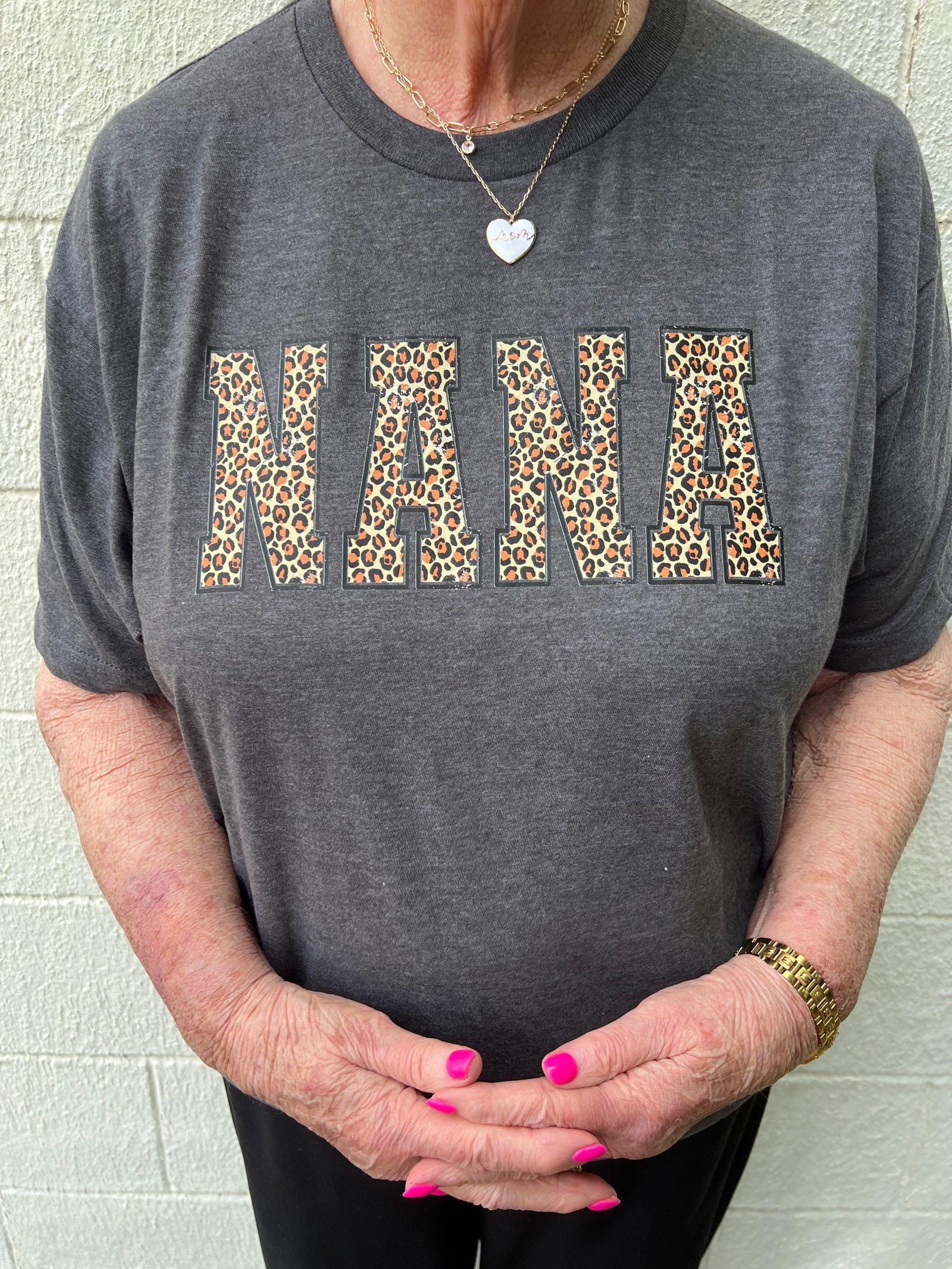 Nana Leopard Graphic Tee Charcoal