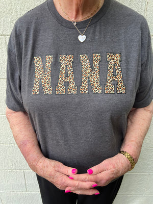 Nana Leopard Graphic Tee Charcoal