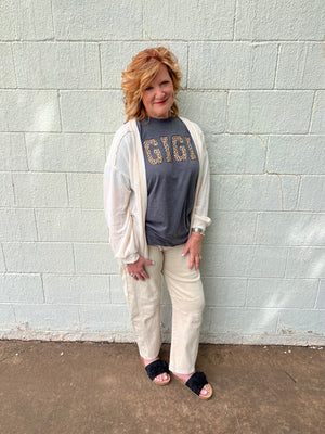 Gigi Leopard Graphic Tee Charcoal