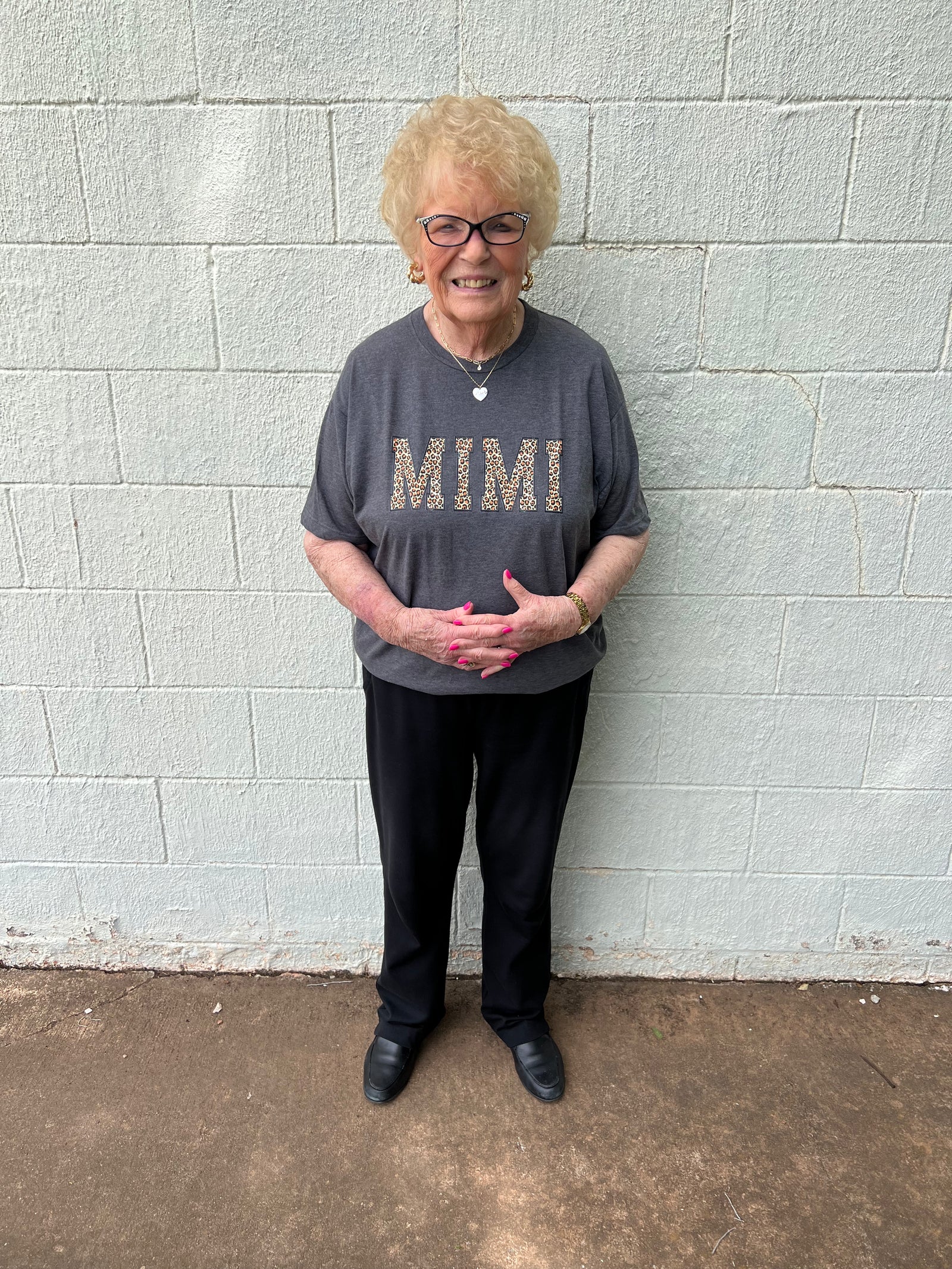 Mimi Leopard Graphic Tee Charcoal