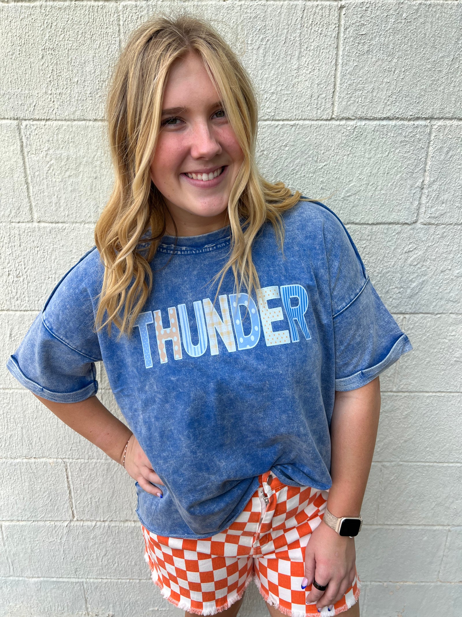 Thunder Acid Wash Blue Tee