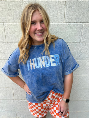 Thunder Acid Wash Blue Tee