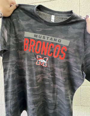 Mustang Broncos Camo Black Graphic Tee
