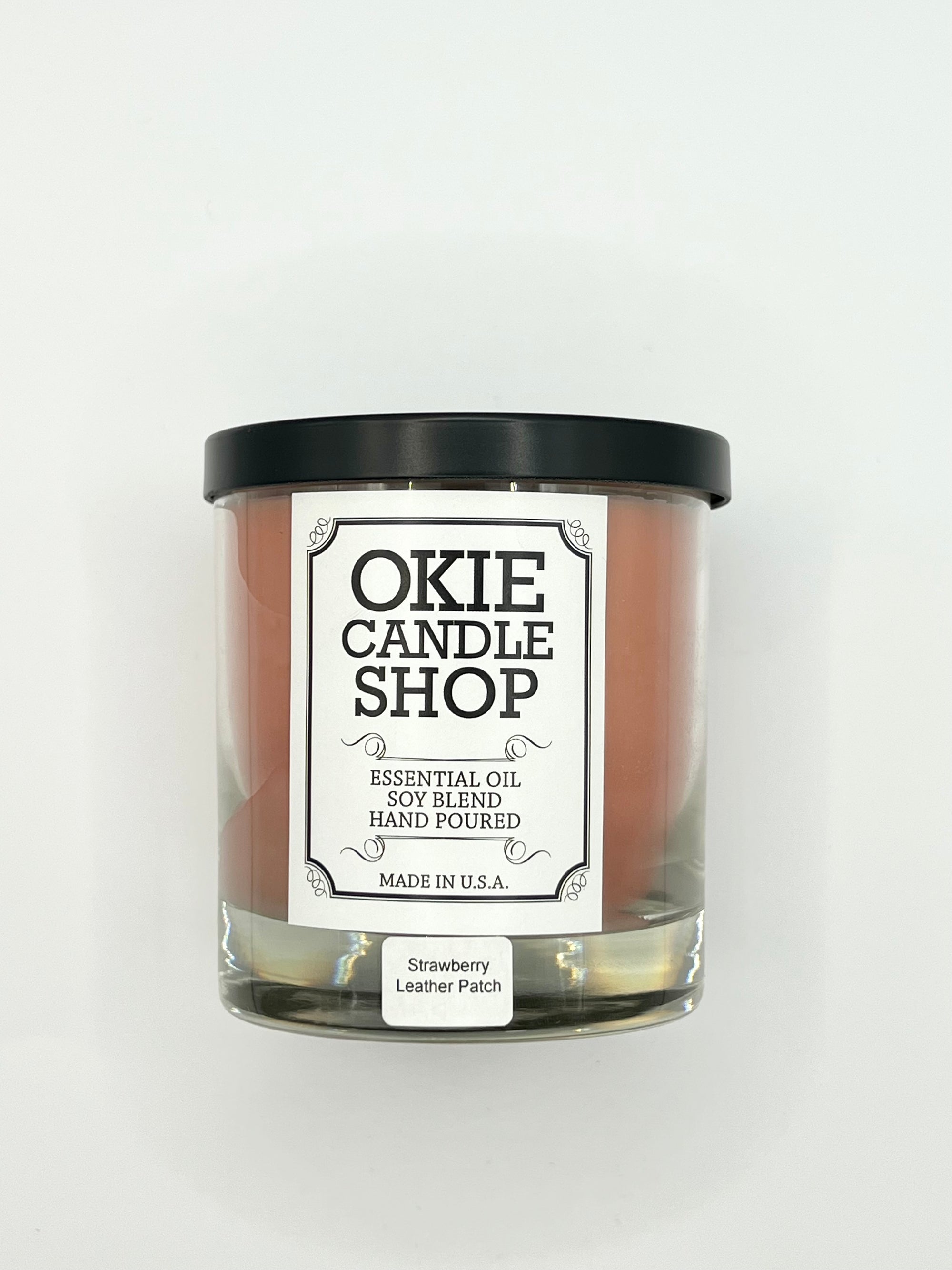 Okie Candle Strawberry Leather Patch  -Small Tumbler Candle