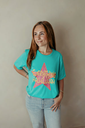 Everything Hallelujah Graphic Tee Green