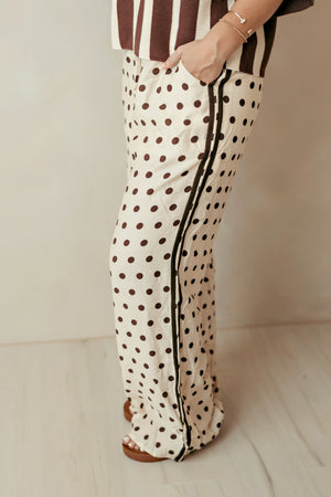Ecru Brown Polka Dot Pants