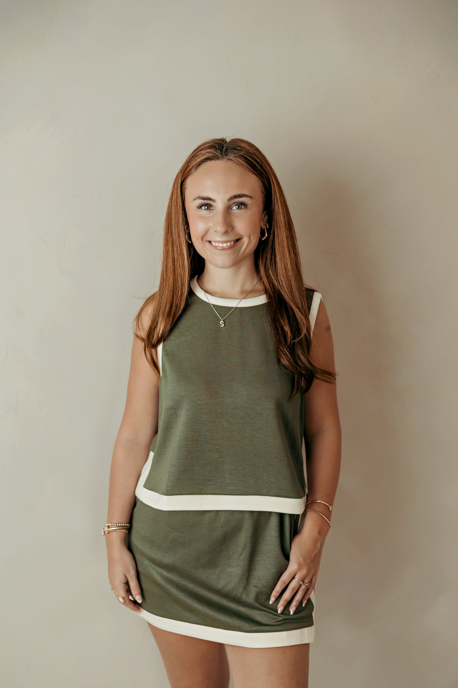 Reese Olive Knit Sleeveless Top