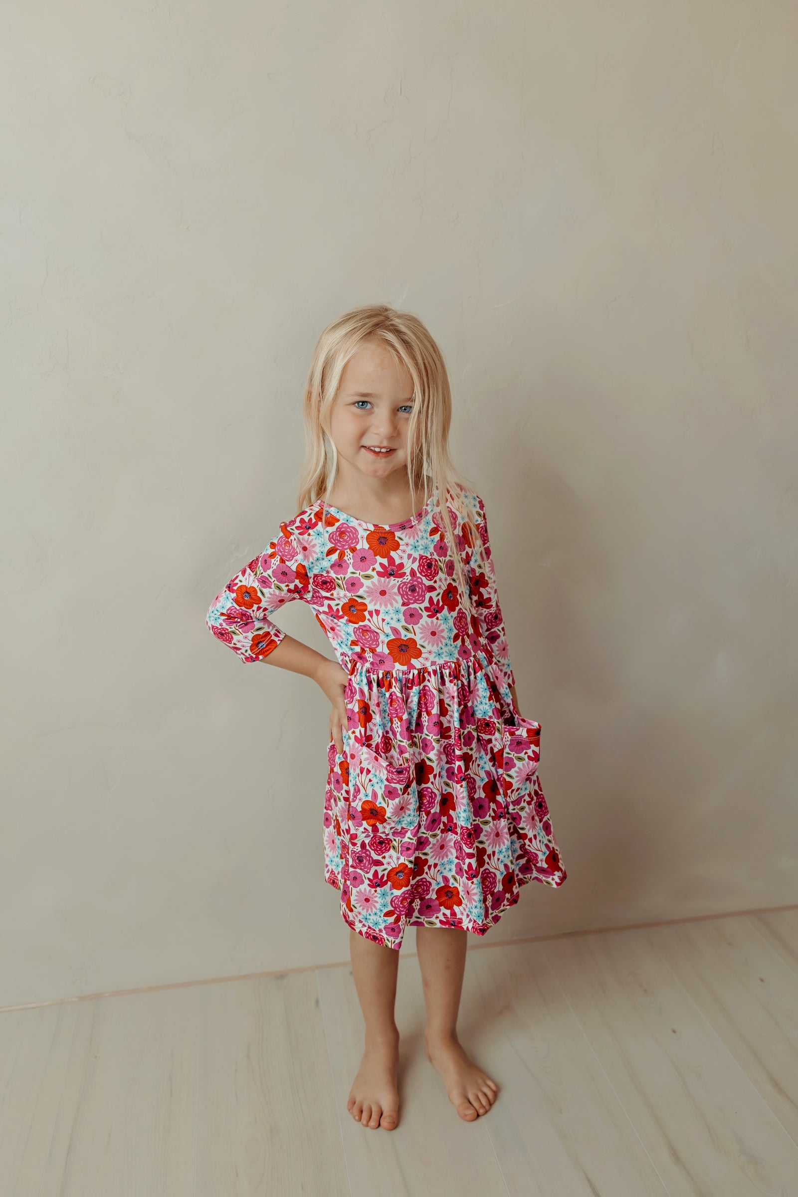 Secret Garden 3/4 Sleeve Pocket Twirl Dress