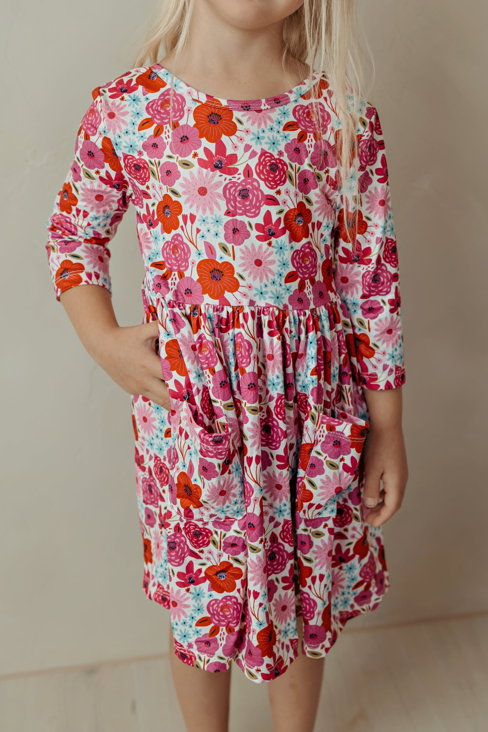 Secret Garden 3/4 Sleeve Pocket Twirl Dress