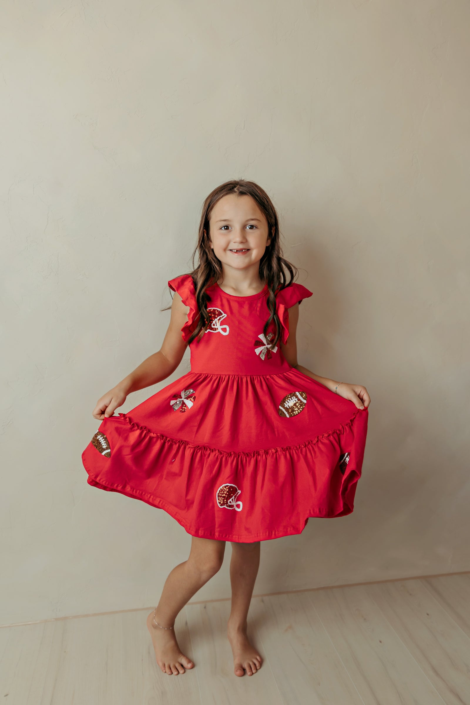 Red Sequin Football Dress