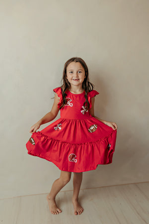 Red Sequin Football Dress