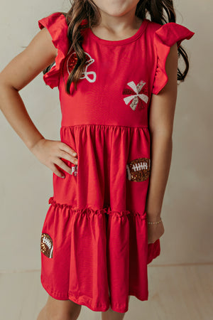Red Sequin Football Dress