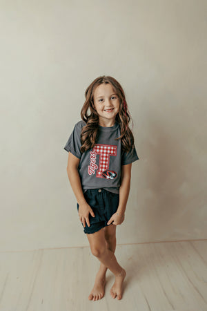 Youth Plaid Tuttle Tigers Graphic Tee
