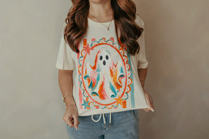 Adult Bright Ghost Graphic Tee Ivory