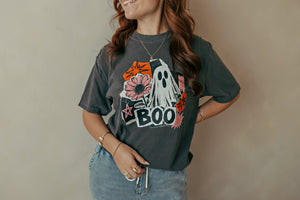 Adult Boo Ghost Graphic Tee Pepper