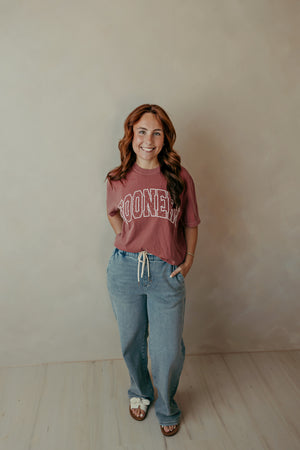 OU Sooners Puff Polka Dot Tee Crimson