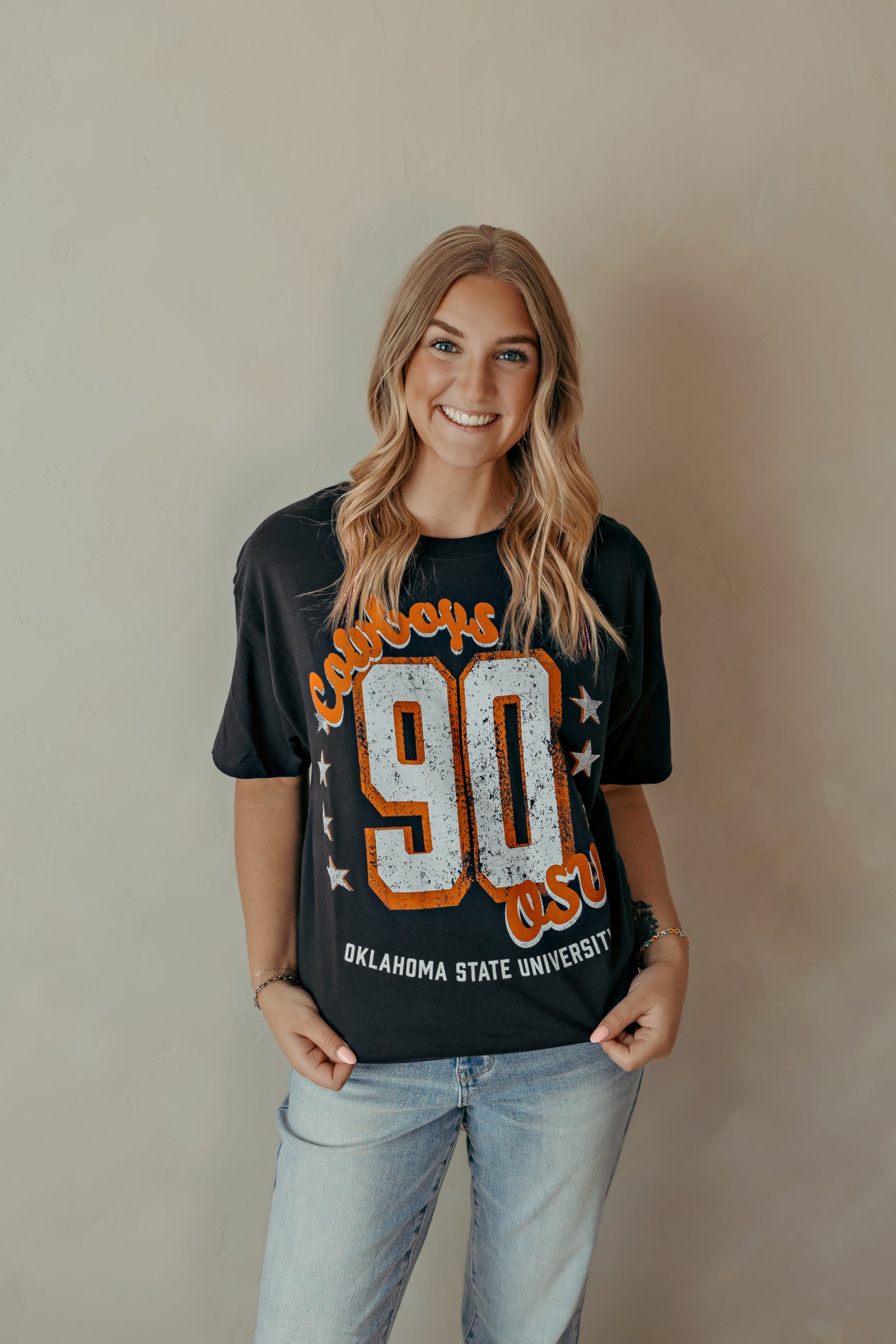 OSU Cowboys Jersey Patch Tee Dark Gray