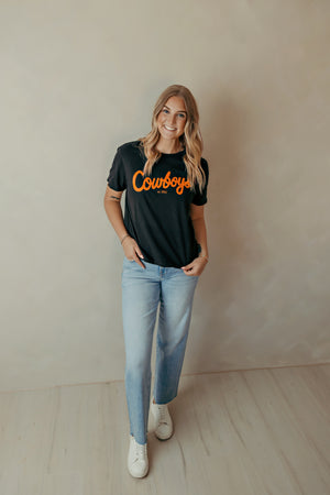 OSU Cowboys Bold Script Vintage Black Tee