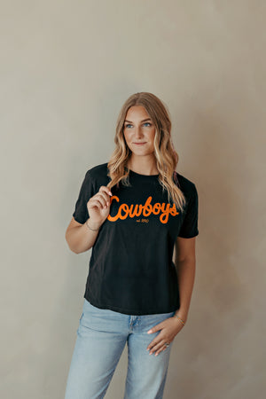 OSU Cowboys Bold Script Vintage Black Tee
