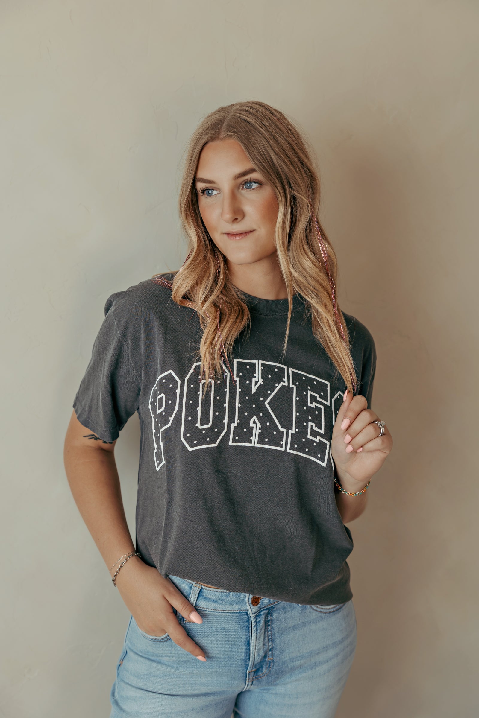 OSU Cowboys Puff Polka Dot Tee Pepper